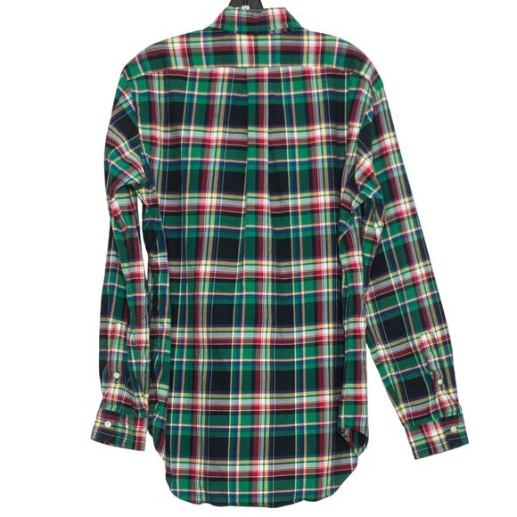 Ralph Lauren Shirt Classic Preppy Heritage Button Madras Plaid Green Size Medium - Picture 2 of 7